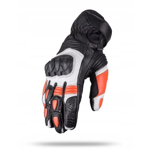 WOLF BANDIT ORANGE KOŽENÉ RUKAVICE NA MOTORKU