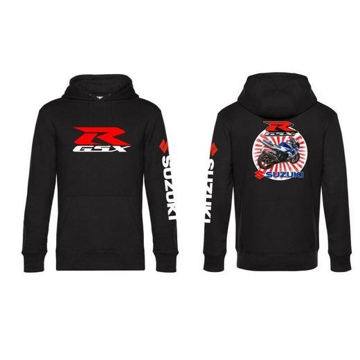 DÁMSKÁ MIKINA S KAPUCÍ A MOTIVEM SUZUKI GSXR - ČERNÁ