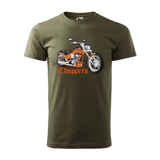 PÁNSKÉ TRIKO S MOTIVEM CHOPPERS BIKE - MILITARY