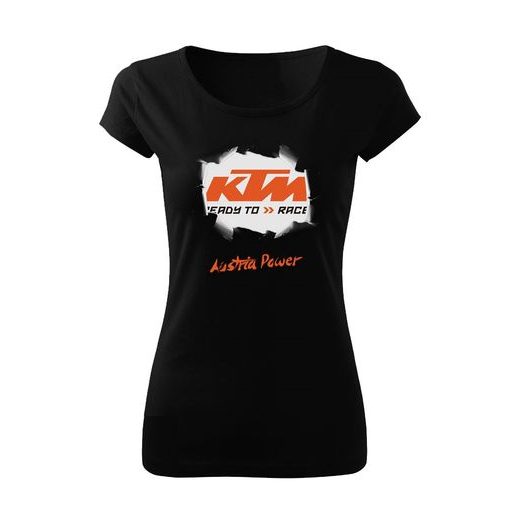 DÁMSKÉ TRIKO S MOTIVEM KTM AUSTRIA POWER - ČERNÉ