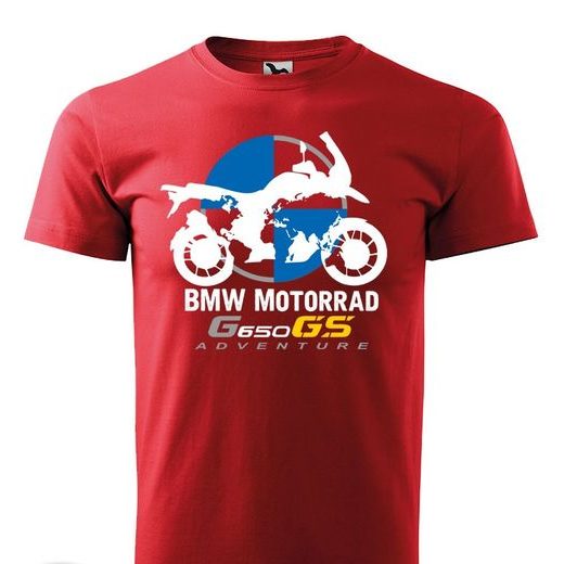PÁNSKÉ TRIKO S MOTIVEM BMW G 650 GS ADVENTURE - ČERVENÁ