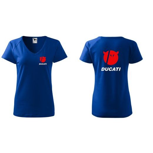 DÁMSKÉ TRIKO S MOTIVEM DUCATI DEVIL - KRÁLOVSKY MODRÉ