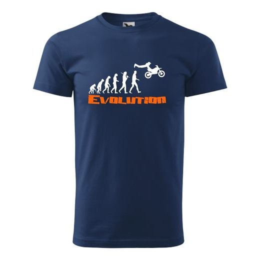 PÁNSKÉ TRIKO S MOTIVEM MOTOCROSS EVOLUTION - TMAVĚ MODRÉ