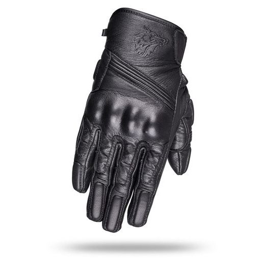 WOLF SANDOR BLACK KOŽENÉ RUKAVICE NA MOTORKU