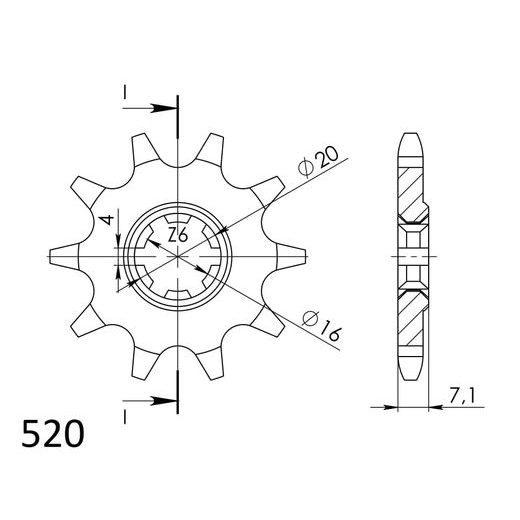 ŘETĚZOVÉ KOLEČKO SUPERSPROX CST-1407:10 10 ZUBŮ, 520