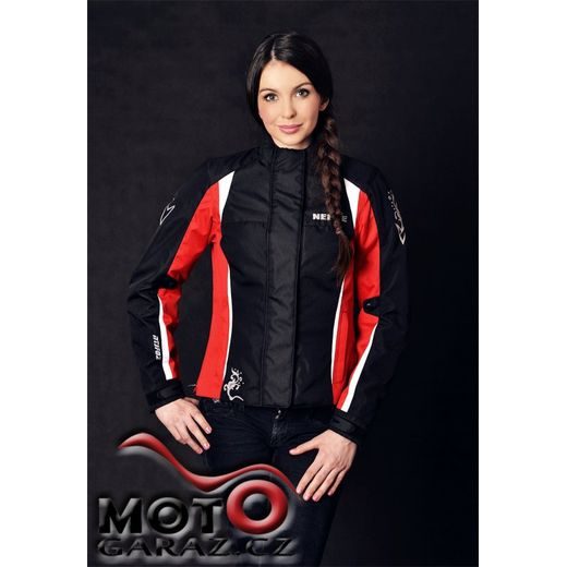 DÁMSKÁ BUNDA NA MOTORKU NERVE UNIQUE STAR RED