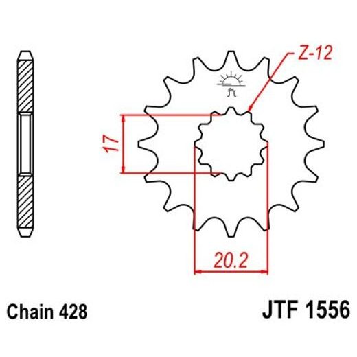 ŘETĚZOVÉ KOLEČKO JT JTF 1556-13 13 ZUBŮ, 428