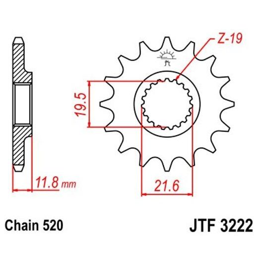 ŘETĚZOVÉ KOLEČKO JT JTF 3222-11 11 ZUBŮ, 520