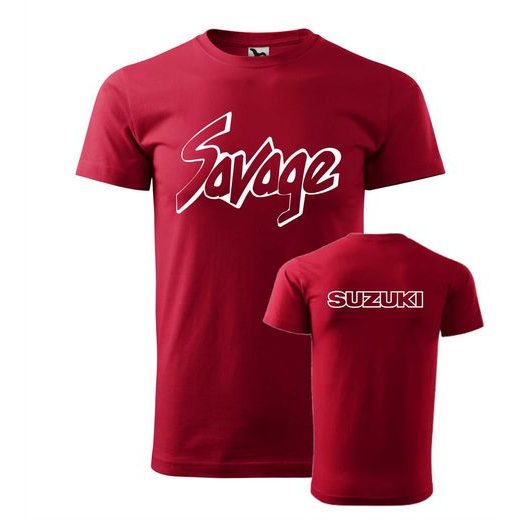 PÁNSKÉ TRIKO S MOTIVEM SUZUKI SAVAGE - ČERVENÉ