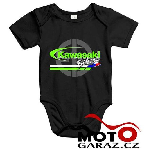 DĚTSKÉ KLUBOVÉ BODY KAWASAKI BIKERS CZ - ČERNÉ