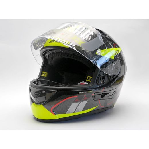 INTEGRÁLNÍ HELMA AXXIS RACER GP CARBON SV SPIKE LESKLÁ FLUO