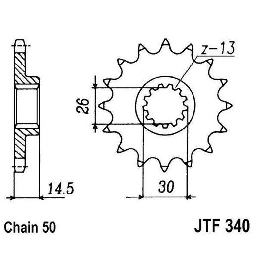 ŘETĚZOVÉ KOLEČKO JT JTF 340-18 18 ZUBŮ, 530