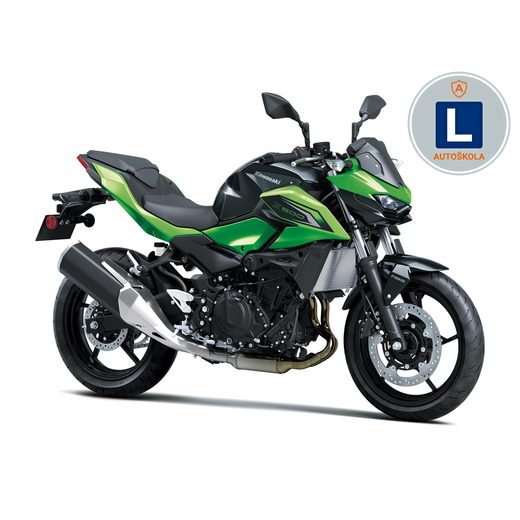 KAWASAKI Z500 CANDY LIME GREEN 2026 AUTOŠKOLA S OCHRANNÝMI RÁMY