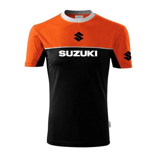 PÁNSKÉ TRIKO S MOTIVEM SUZUKI - ORANŽOVÁ/ČERNÁ