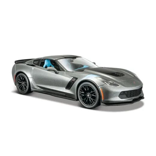 MAISTO - 2017 CORVETTE GRAND SPORT, METAL ŠEDÁ, 1:24