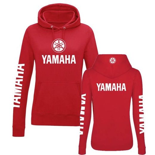 DÁMSKÁ MIKINA S KAPUCÍ A MOTIVEM YAMAHA 1 - ČERVENÁ