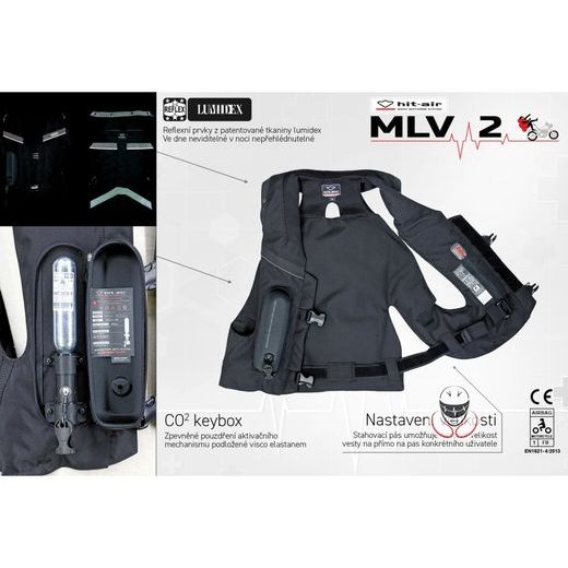 AIRBAGOVÁ VESTA HIT-AIR MLV 2 ČERNO-ŠEDÁ
