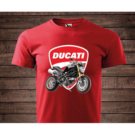 PÁNSKÉ TRIKO S MOTIVEM DUCATI MONSTER - ČERVENÉ