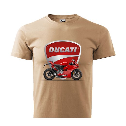 PÁNSKÉ TRIKO S MOTIVEM DUCATI PANIGALE - PÍSKOVÉ