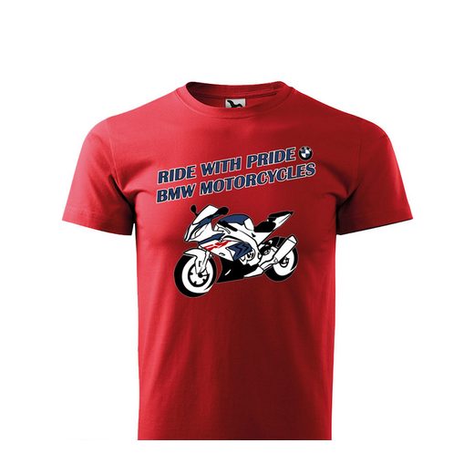 PÁNSKÉ TRIKO S MOTIVEM BMW MOTORCYCLES RACING - ČERVENÉ
