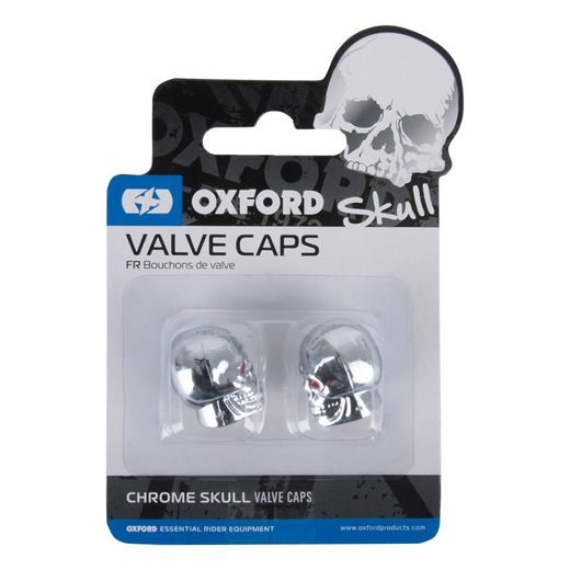 KOVOVÉ ČEPIČKY VENTILKŮ OXFORD SKULL STŘÍBRNÉ OX766
