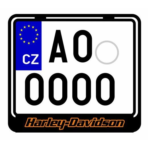 NOSIČ SPZ NA MOTORKU S 3D MOTIVEM HARLEY-DAVIDSON 1 - ORANŽOVÁ
