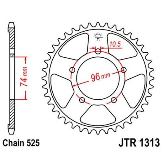 ŘETĚZOVÁ ROZETA JT JTR 1313-40 40 ZUBŮ, 525