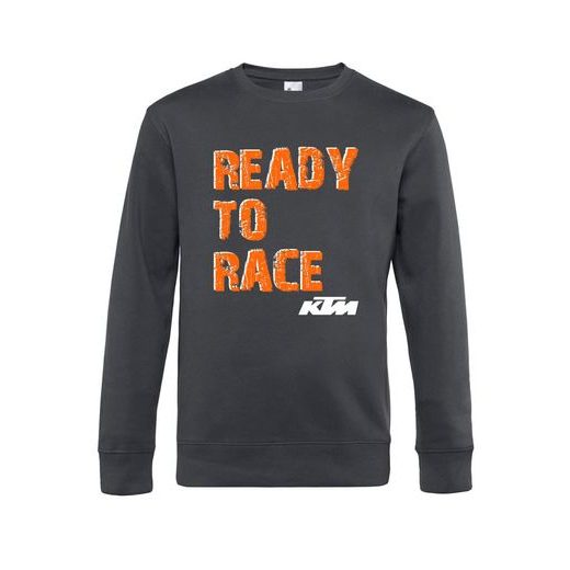 PÁNSKÁ MIKINA S MOTIVEM KTM READY TO RACE - TMAVĚ ŠEDÁ