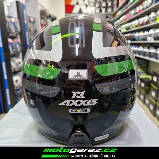 OTEVŘENÁ HELMA AXXIS HORNET SV OLD STYLE LESKLÁ ZELENÁ