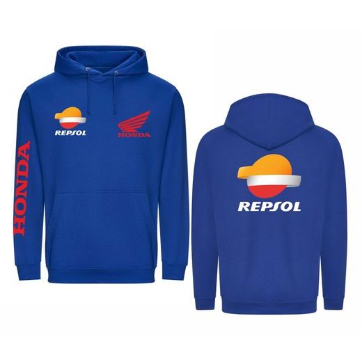 PÁNSKÁ MIKINA S KAPUCÍ A MOTIVEM HONDA REPSOL - KRÁLOVSKY MODRÁ