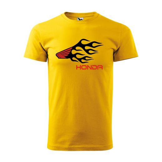 PÁNSKÉ TRIKO S MOTIVEM HONDA FLAMES - ŽLUTÉ
