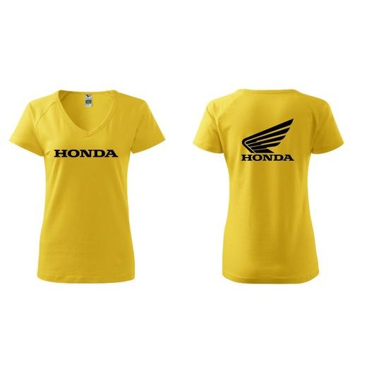 DÁMSKÉ TRIKO S MOTIVEM HONDA 2 - ŽLUTÉ
