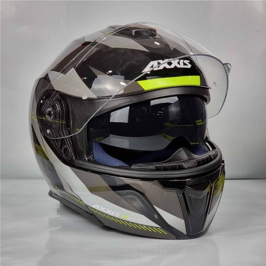 VÝKLOPNÁ HELMA AXXIS GECKO SV SHIELD LESKLÁ ŠEDÁ