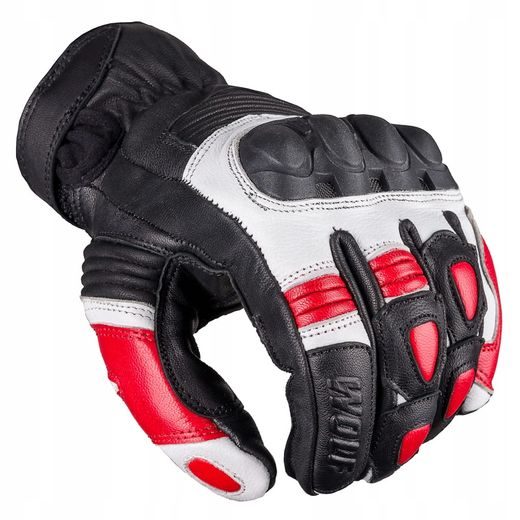 WOLF BANDIT RED KOŽENÉ RUKAVICE NA MOTORKU