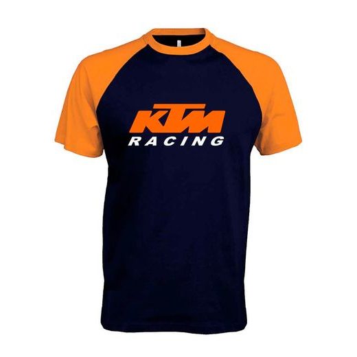 PÁNSKÉ TRIKO S MOTIVEM KTM RACING 4 - ORANŽOVO/TMAVĚ MODRÉ