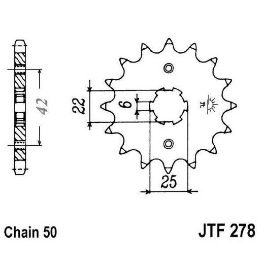 ŘETĚZOVÉ KOLEČKO JT JTF 278-15 15 ZUBŮ, 530