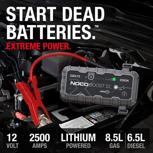 STARTOVACÍ BOX + POWER BANKA, STARTOVACÍ PROUD 2500A NOCO BOOST X GBX75 (USA)