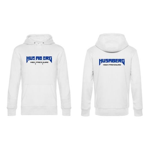 PÁNSKÁ MIKINA S KAPUCÍ A MOTIVEM HUSABERG - BÍLÁ