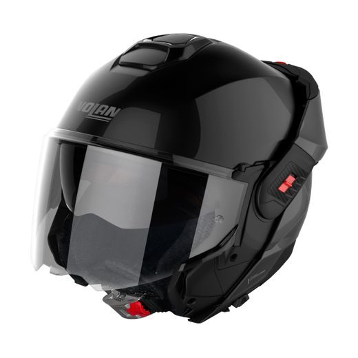 MOTO HELMA NOLAN N120-1 CLASSIC N-COM GLOSSY BLACK 3