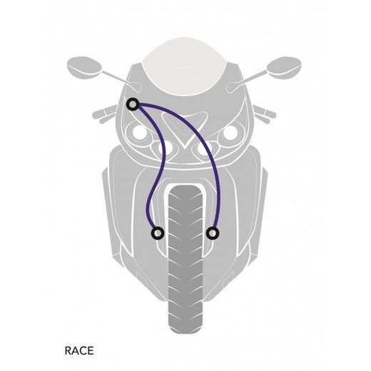 RACE HADICE PŘEDNÍ BRZDY SADA VENHILL POWERHOSEPLUS KAW-2003FS-YE (2 HADICE V SADĚ) ŽLUTÉ HADICE, NEREZOVÉ KONCOVKY