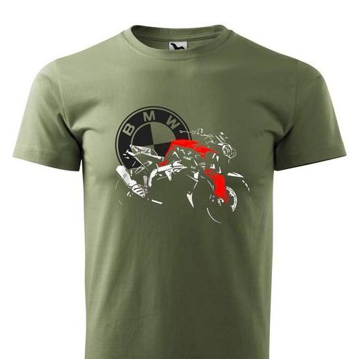 PÁNSKÉ TRIKO S MOTIVEM BMW K1300R - KHAKI