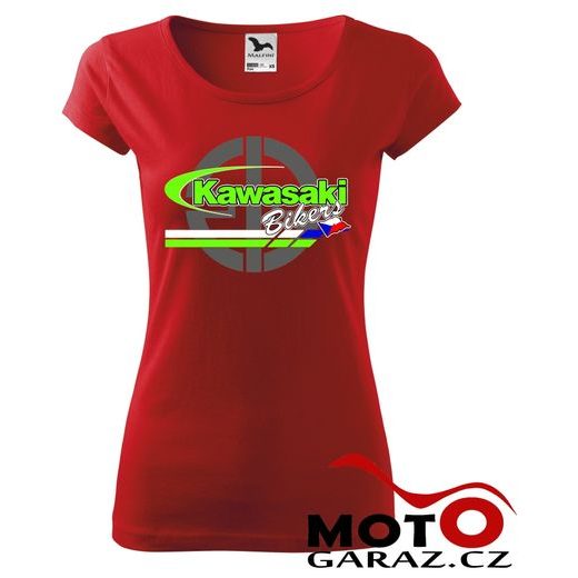 DÁMSKÉ KLUBOVÉ TRIČKO KAWASAKI BIKERS CZ - ČERVENÁ