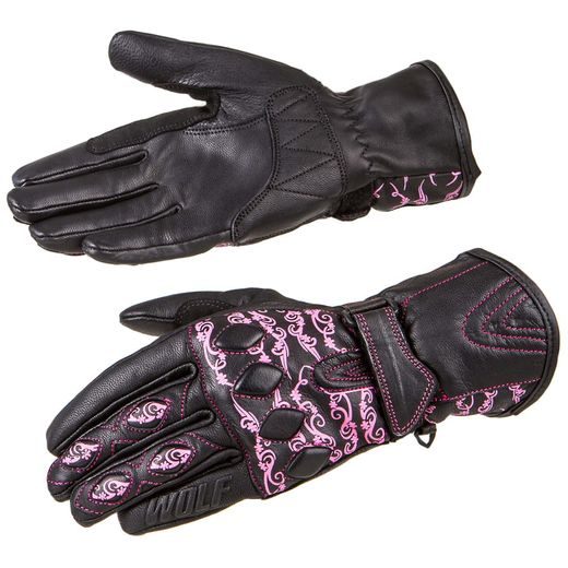 WOLF FIORI PINK DÁMSKÉ KOŽENÉ RUKAVICE NA MOTORKU