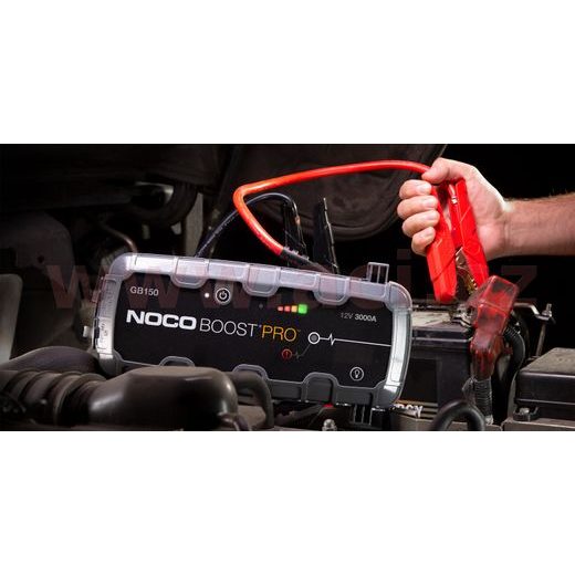 STARTOVACÍ BOX S DIGITÁLNÍM VOLTMETREM + POWER BANKA, STARTOVACÍ PROUD 3000 A, NOCO GENIUS BOOST PRO GB150 (NOCO USA)