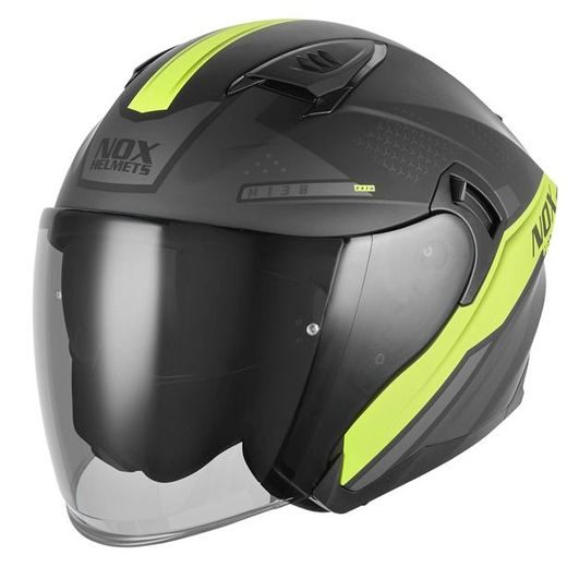 OTEVŘENÁ HELMA SE SLUNEČNÍ CLONOU NOX N130 EKTO FLUO