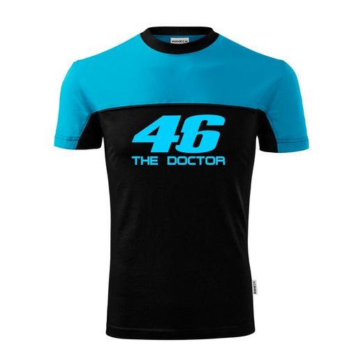PÁNSKÉ TRIKO S MOTIVEM THE DOCTOR 46 - TYRKYSOVÁ/ČERNÁ