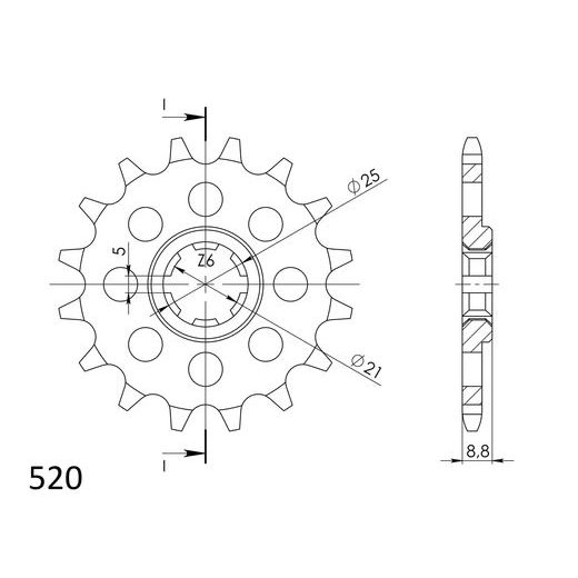 ŘETĚZOVÉ KOLEČKO SUPERSPROX CST-507:15 15 ZUBŮ, 520