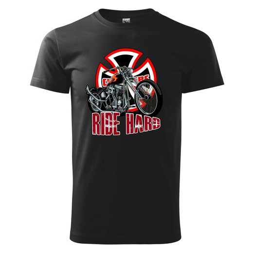 PÁNSKÉ TRIKO S MOTIVEM CHOPPERS RIDE HARD - ČERNÉ