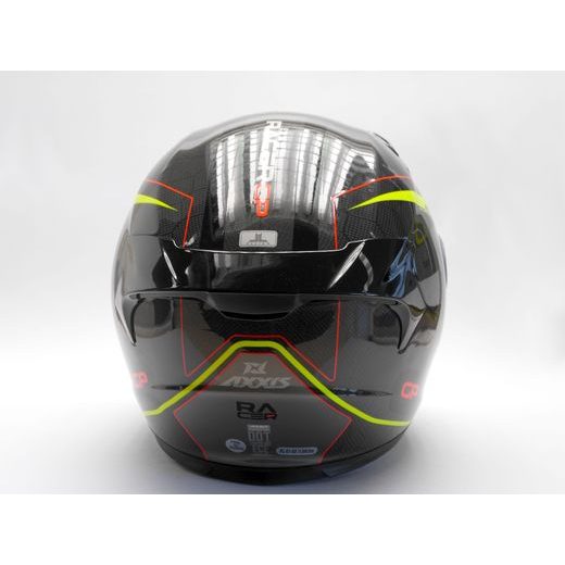 INTEGRÁLNÍ HELMA AXXIS RACER GP CARBON SV SPIKE LESKLÁ FLUO