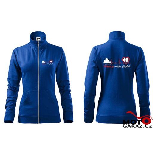 DÁMSKÁ MIKINA NA ZIP MOTORKA JE SRDEČNÍ ZÁLEŽITOST ® KRÁLOVSKY MODRÁ